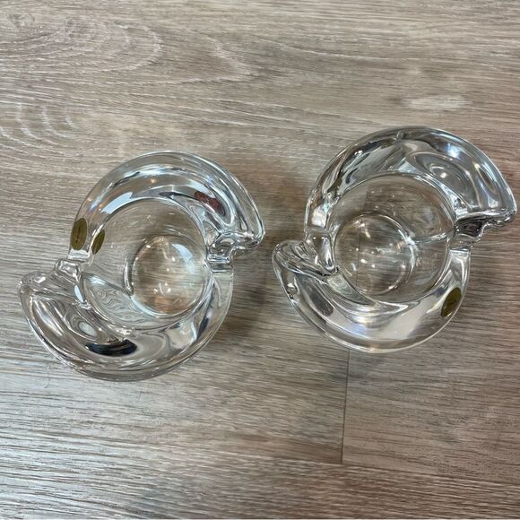 Amalfi chandel 24% lead crystal Pair of 2 Vintage candle holder - Picture 1 of 9